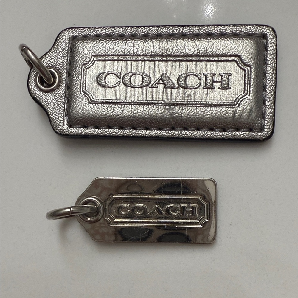 Coach Metallic and Silver hangtag